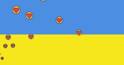 Hearts Floating on Ukraine Flag Symbolizing Hope and Support - Download Free Stock Images Pikwizard.com