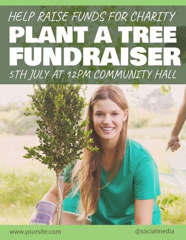 Community Fundraiser Promoting Tree Planting Events - Download Free Stock Templates Pikwizard.com