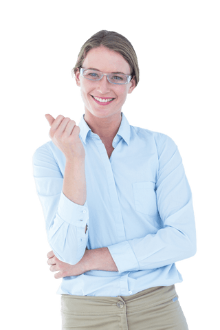 Transparent Confident Businesswoman Smiling with Glasses - Download Free Stock Videos Pikwizard.com