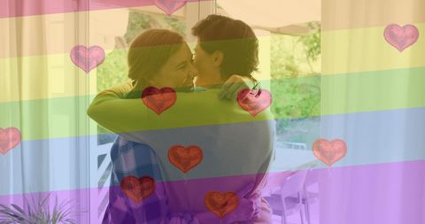 LGBTQ Love and Celebration with Embracing Couple