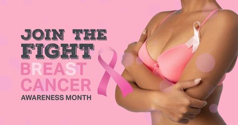 Breast cancer awareness campaign with empowering visual message