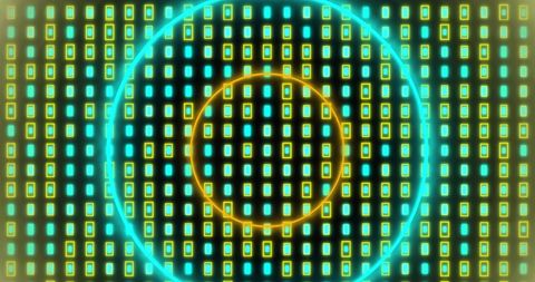 Futuristic glowing circles and rectangles abstract