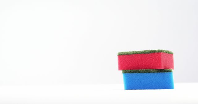 Stacked Cleaning Sponges on White Background - Download Free Stock Images Pikwizard.com