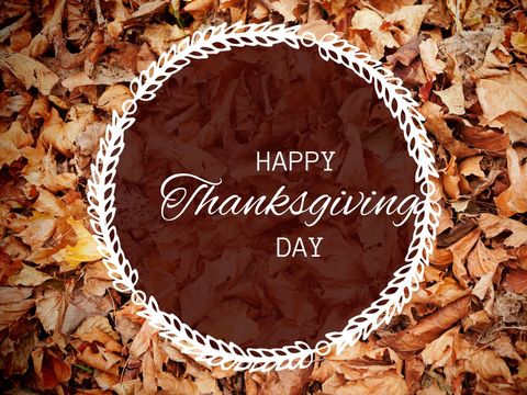 Thanksgiving greeting with autumn leaves warm holiday wishes