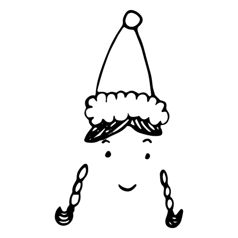 Santa claus face illustration on transparent background