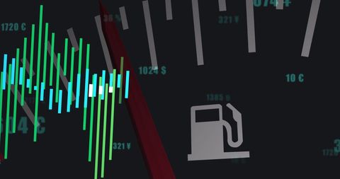 Fuel Gauge Panel with Digital Data Elements Overlay - Download Free Stock Images Pikwizard.com