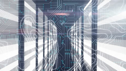 Futuristic Circuitry in Data Center Concept