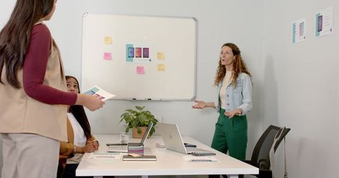 Innovative Team Collaboration in Office, Modern Ideas Brainstorming Session