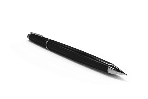 Sleek black pen transparent background digital illustration