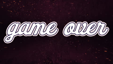 Digital Game Over Animation with Orange Sparkles