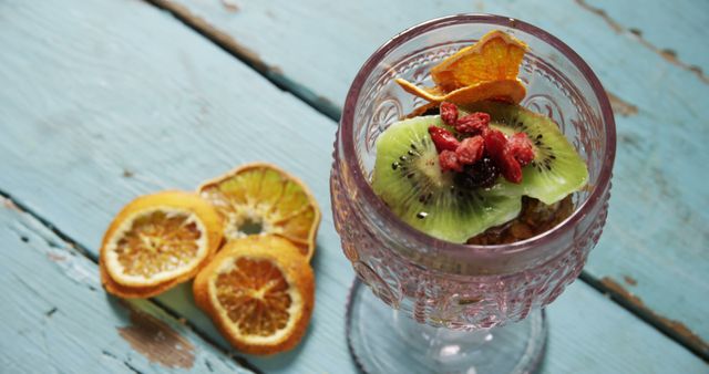 Healthy Breakfast of Muesli with Kiwi and Dried Citrus Fruits - Download Free Stock Images Pikwizard.com