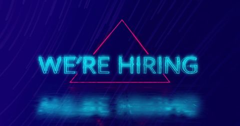 We're Hiring Neon Sign on Dark Background - Download Free Stock Images Pikwizard.com