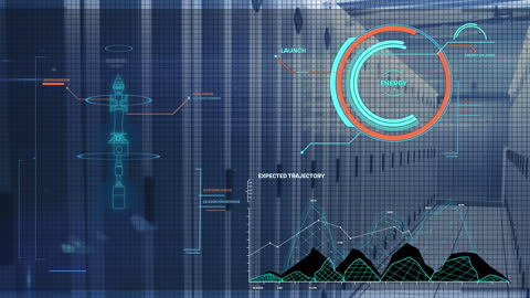 Futuristic Data Interface in Server Room Visualization