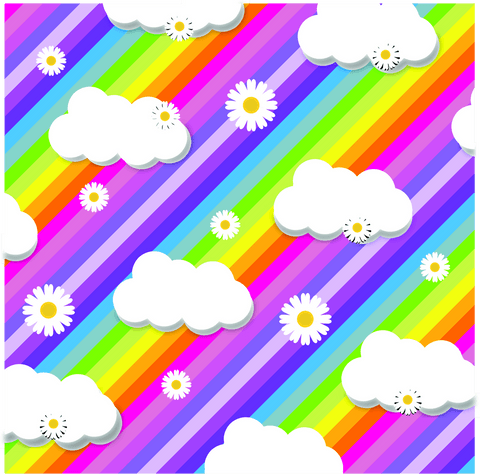 whimsical transparent clouds flowers and rainbow series - Download Free Stock Videos Pikwizard.com