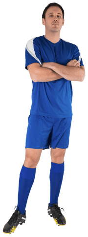 Transparent Image of Determined Football Player in Blue Kit - Download Free Stock Videos Pikwizard.com