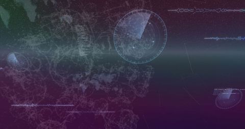 Futuristic Digital Interface with Circular Radar and Data Lines - Download Free Stock Images Pikwizard.com
