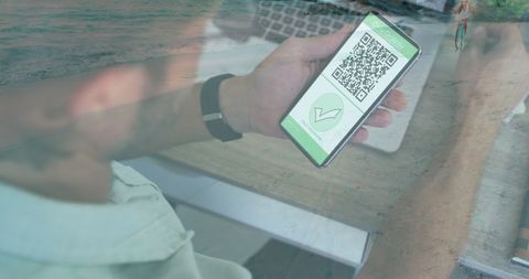 Smartphone Displaying QR Code for Health Pass Verification - Download Free Stock Images Pikwizard.com