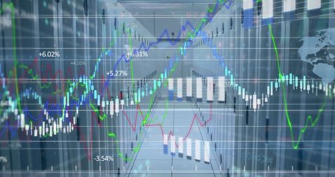 Financial Graphs Overlaying Computer Server Room - Download Free Stock Images Pikwizard.com