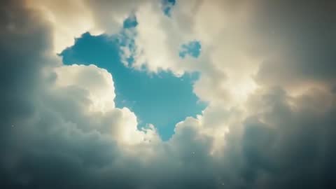 Evolving Sky with Clearing Cumulus Patterns Revealing Blue Undertones