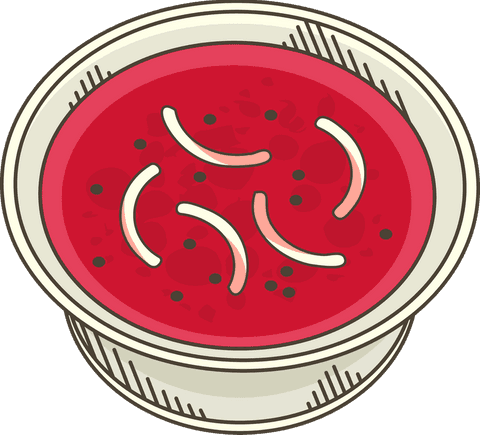 Red soup reflecting dietary delight with transparent background