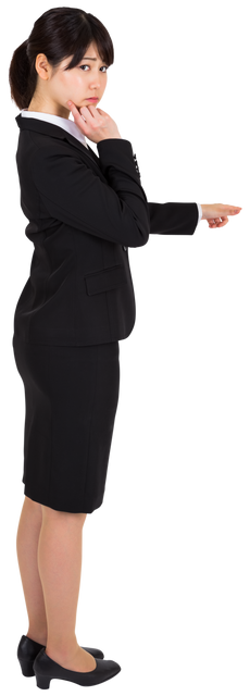 Asian Businesswoman Pointing at Transparent Background - Download Free Stock Videos Pikwizard.com