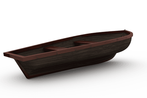Illustration of wooden boat on transparent background