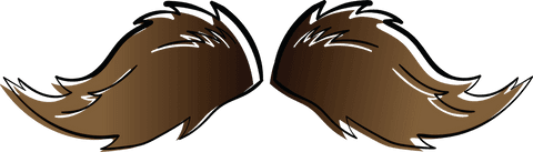 Transparent Brown Mustache Clip Art on Clear Background