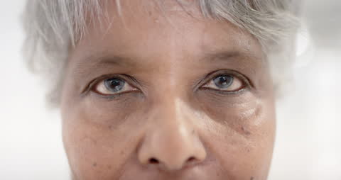 Close-up of Senior Woman's Eyes in Thoughtful Expression
