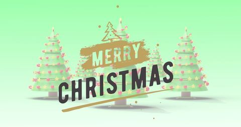 Festive christmas greetings with decorated trees