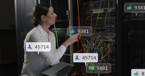IT Engineer Managing Server with Digital Social Media Interactions - Download Free Stock Images Pikwizard.com