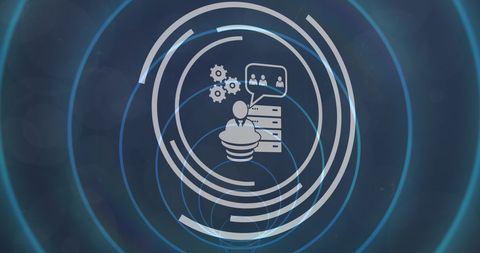 Global Technology Concept with Digital Icons and Neon Tunnel - Download Free Stock Images Pikwizard.com