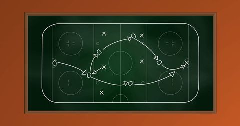 Hockey Strategy Concept on Digital Chalkboard