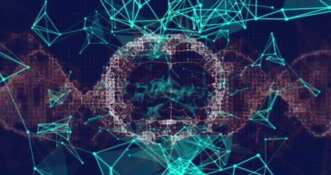 Abstract Futuristic Digital Network Tunnel