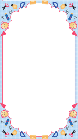 transparent scalloped frame with school supplies border on blue grid - Download Free Stock Videos Pikwizard.com