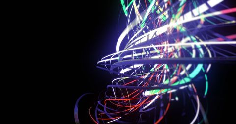 Abstract Light Trails in Digital Interface Concept - Download Free Stock Images Pikwizard.com