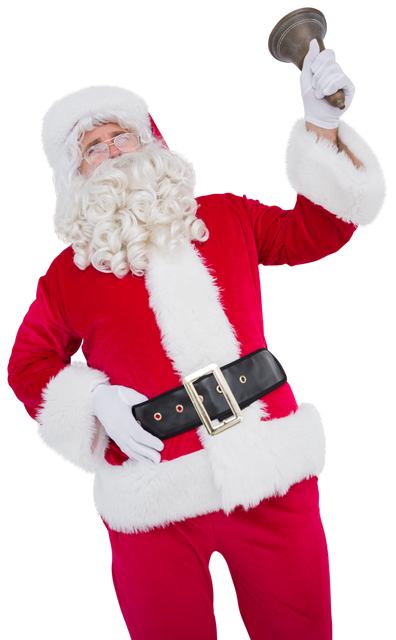 Transparent Happy Santa Claus Ringing Bell Isolated - Download Free Stock Videos Pikwizard.com