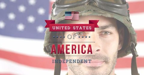 Patriotic Tribute to US Soldier with American Flag