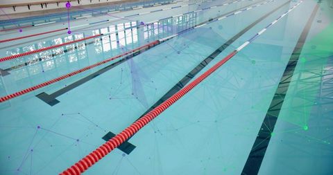 Spacious Indoor Swimming Pool with Network Overlay Design