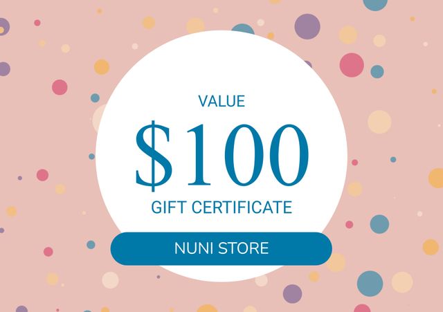 $100 Gift Certificate Voucher with Colorful Dots - Download Free Stock Videos Pikwizard.com