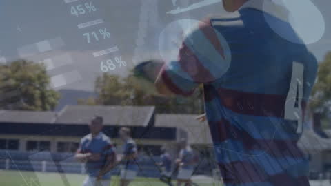 Digital Data Overlay on Competitive Rugby Game