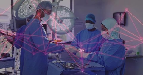 Innovative Surgical Team Operating in High-Tech Hospital