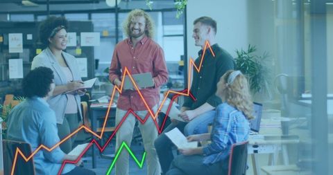 Team Brainstorming Concepts with Mixed Charts and Graphs Overlay - Download Free Stock Images Pikwizard.com
