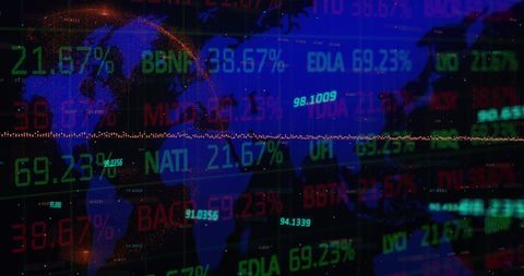 Global Stock Market Data Projection Over World Map - Download Free Stock Images Pikwizard.com
