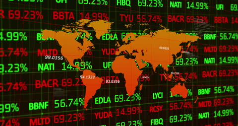 Global Financial Data Processing with World Map Animation
