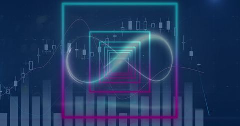 Neon Infinity over Digital Finance Graph - Download Free Stock Images Pikwizard.com