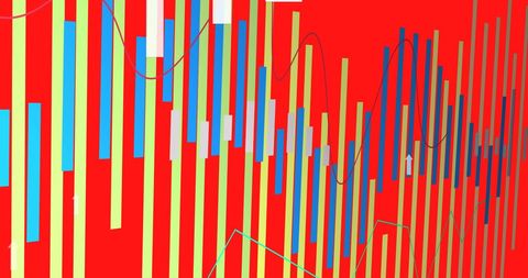 Colorful Data Charts with Arrows on Red Background - Download Free Stock Images Pikwizard.com