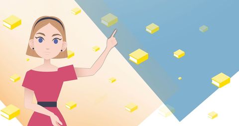 Digital Illustration of Woman Discussing Books for Mentoring Concept - Download Free Stock Images Pikwizard.com