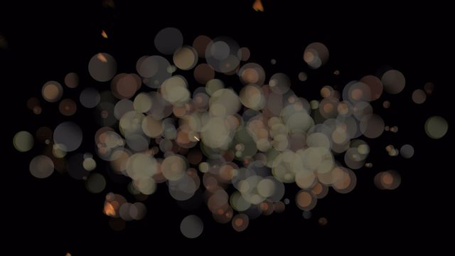 Animation depicts soft digital lens flares creating a glowing bokeh effect against a black background. Ideal for use in presentations, video backgrounds, digital art projects, or any media requiring abstract and dynamic light patterns. Versatile for festive scenes, web design, and graphic overlays.