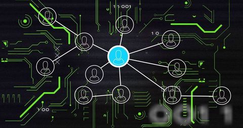 Futuristic digital network diagram illustrating connectivity
