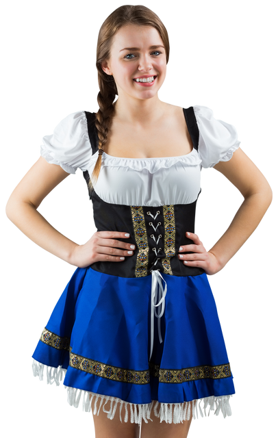 Smiling Woman in Traditional Oktoberfest Dress on Transparent Background - Download Free Stock Videos Pikwizard.com